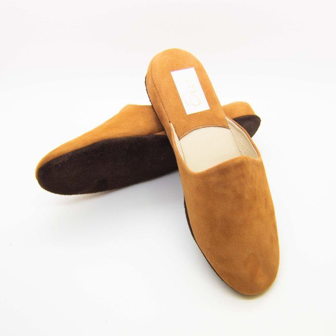 Mule d'intérieur AMELLE - Cuir velours - 3 couleurs