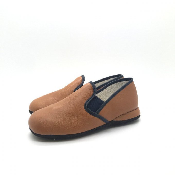 Chaussure d'intérieur PIROU - Junior Camel - 2 couleurs d'élastique