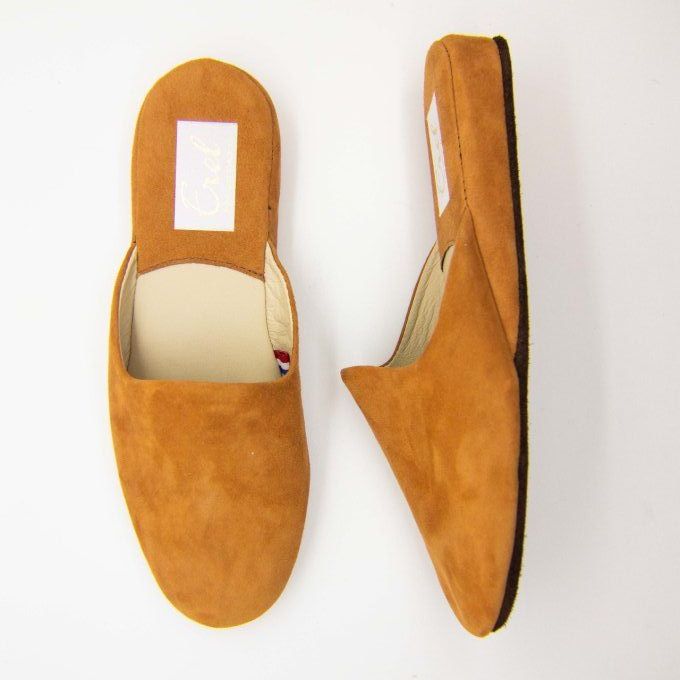 Mule d'intérieur AMELLE - Cuir velours - 3 couleurs